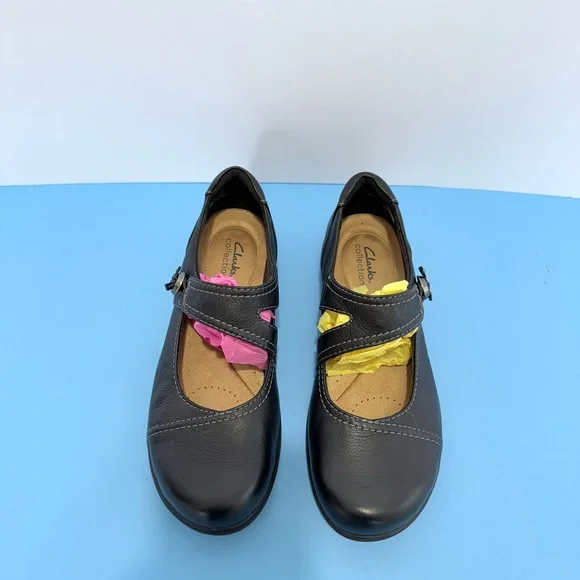 Clarks Women Carleigh Jane Black Leather Mary Jane Shoes Size 9.5 - Picture 14 of 17